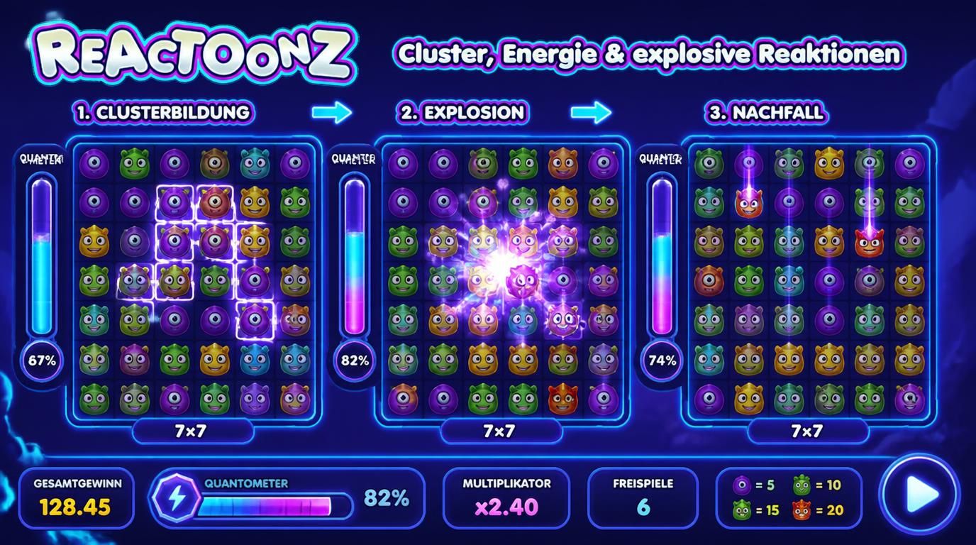 Regeln visualisiert: Cluster, Energie, Dynamik bei Reactoonz